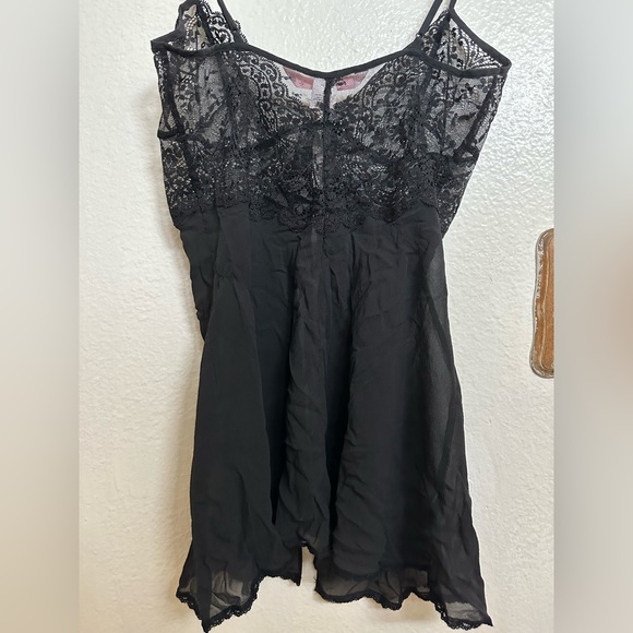 Victoria Secret Black Lace Babydoll Lingerie Top - Picture 3 of 7
